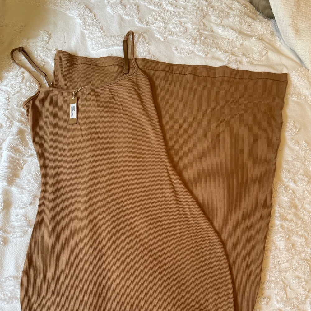 Skims soft lounge maxi dress camel